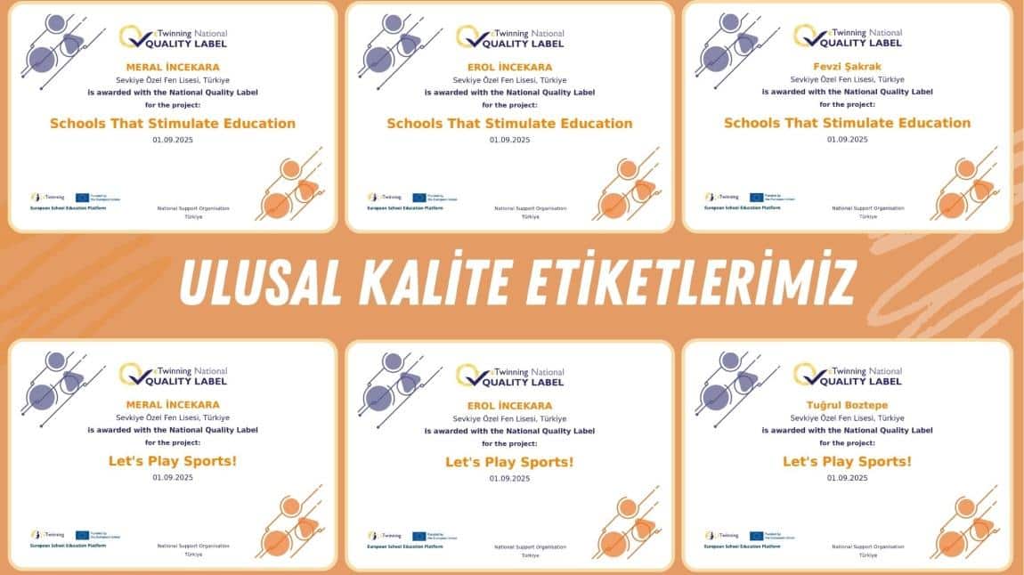 ETWINNING PROJELERİMİZ ULUSAL KALİTE ETİKETİ ALDI.